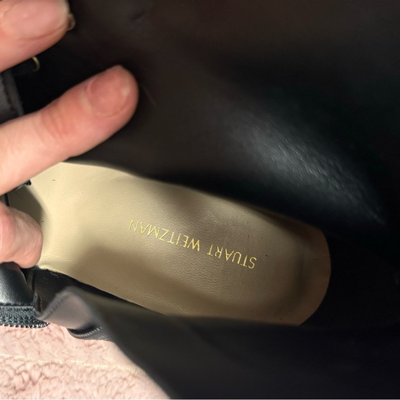 Stuart Weitzman Laine Pearl Leather Combat Boot - Picture 10 of 11